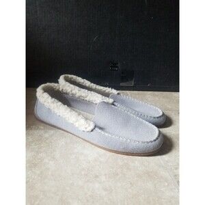 Rothy's faux fur merino wool sherpa slipper loafer glacier grey women's 13